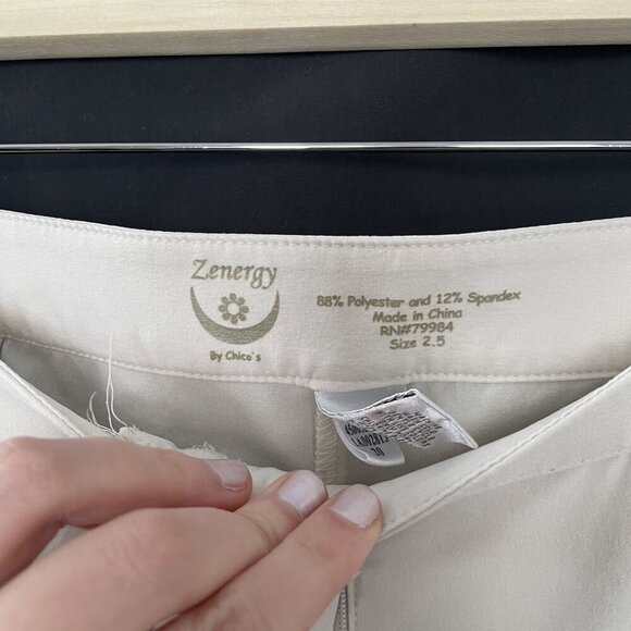 Zenergy by Chicos cream cropped pants trousers pockets comfortable women's 2XL - Picture 3 of 8